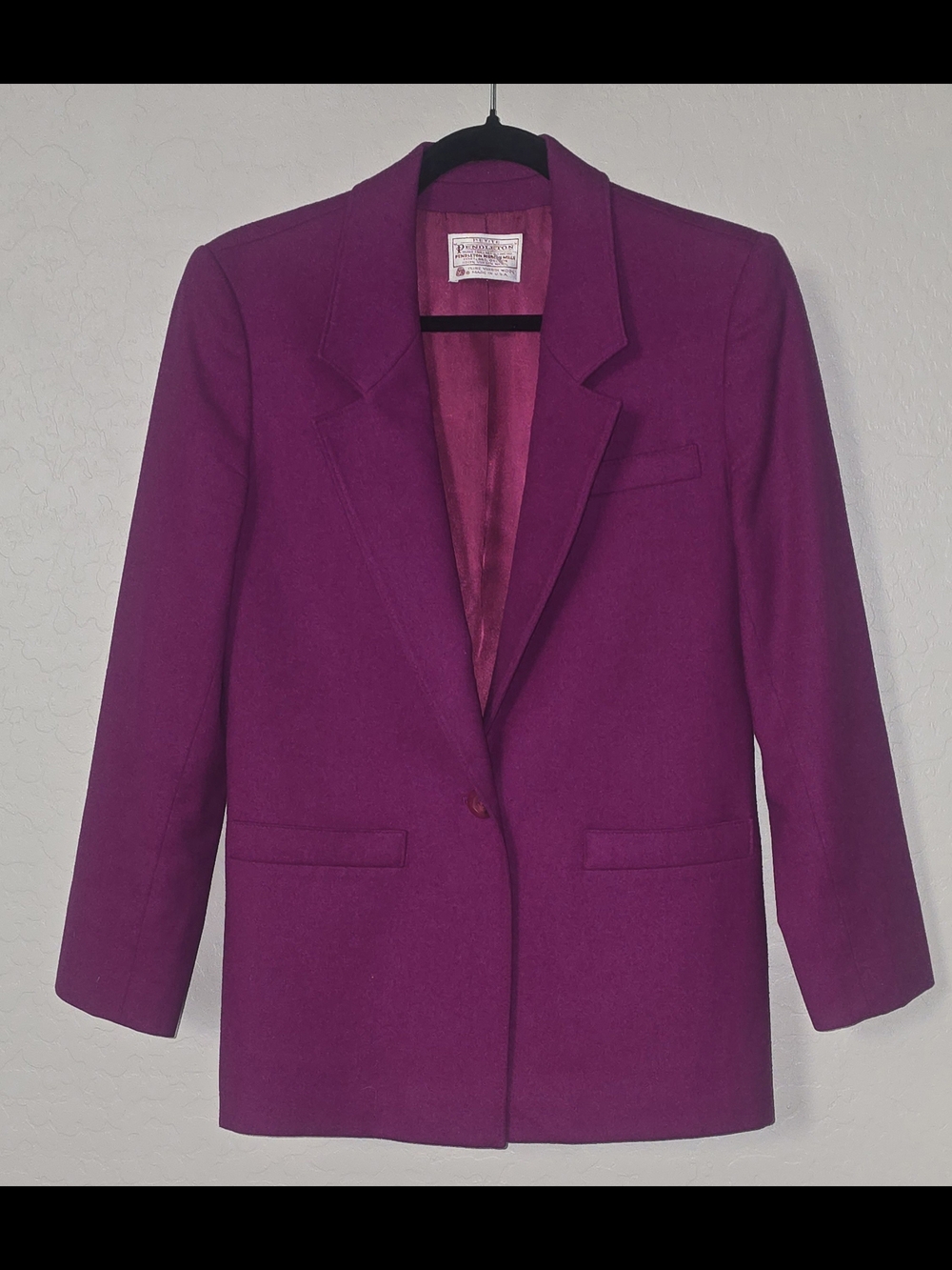 Vntg Pendleton Petite Magenta Blazer Jacket, Women's 4 Petite